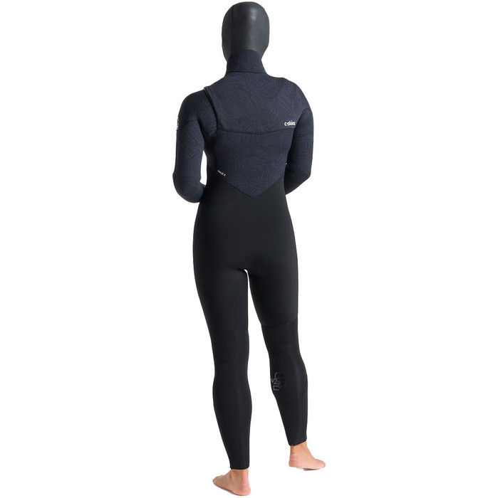 2023 C-Skins Womens ReWired 6/5mm Chest Zip Hooded Wetsuit C-RW65WH - Black / Crimson